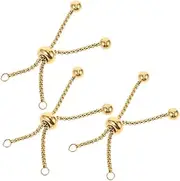 [BEBEMOKO] Jewelry Making Chains Adjustable Slider Bracelet with Ball Ends Gold Extender Chain for Diy Accessories