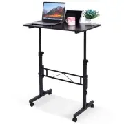 Standing Desk Adjustable Height, Mobile Stand Up Desk with Wheels Small Computer