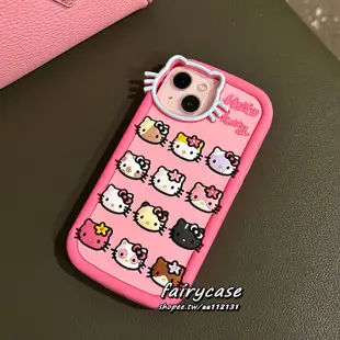 凱蒂貓鏡頭 適用於iPhone14 13 12 11 Pro Max 手機殼 女 自拍 全包矽膠手機套