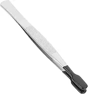 COHEALI Rubber Tipped Flat Tweezers for Precision Tasks Stainless Steel for Lab Work Household Use and Hobby Activities Versatile Tool for Stamps Crafts and More