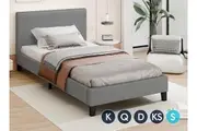 ALFORDSON Bed Frame Mattress Base Wooden Platform Fabric Grey