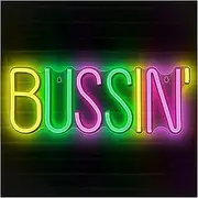 Sign Lamp Bussin Neon Sign For Gamers/Streamers/Influencers Cool Led Signs With Dimmable Switch For Wall, Bedroom Decor 16.51cm×42.92cm