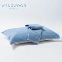 在飛比找蝦皮商城優惠-【WEDGWOOD】LOGO素色刺繡枕巾二件組-藍 53x7
