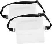 VINTORKY 2Pcs Dry Bag with Adjustable Waist Strap Transparent Phone Pouch for Swimming Kayaking Fishing Beach Boating and Diving Keeps Valuables Dry