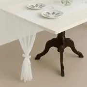 Chiffon Table Runner, 27 x 120 inches, 10 Ft Long, 27" x 10ft Long | 1 pc White