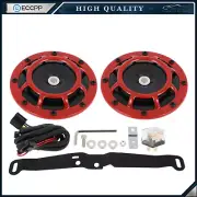 New 12V 115db 8A Red Electric Compact Car Horn Raging Sound For Car SUV Truck