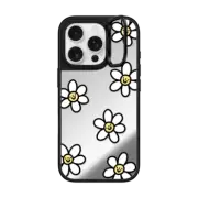 iPhone 16 Pro Mirror Ring Stand Case MagSafe Compatible Smiling Daisies