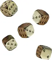 Kisangel 5pcs Heart Dice Metal Gaming Dices with Rounded Corners Fun Party Props for Board Games Family Gatherings and Bars Lightweight and Portable Game Accessories