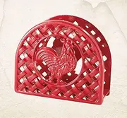 [Grant Howard] 51095 Red Rooster Napkin Holder, Cast Iron