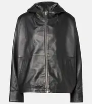 [Yves Salomon] Yves Salomon Hooded leather jacket AU 12 black