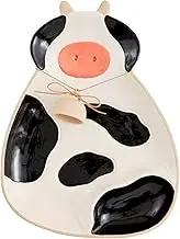 Mud Pie 13 1/2" x 10 1/4" Cow Chip and Dip, White