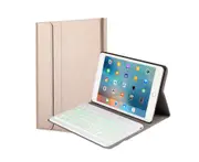 Keyboard Case with 7 Colors Backlit Bluetooth Keyboard for iPad 9.7/10.2/10.5/Mini - Gold