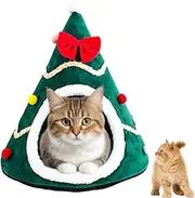 Cat Tunnel Christmas Tree Skirt, Christmas Tree Cat Tunnel, Cat Tunnel Bed Under Christmas Tree, Cat Christmas Tree Tunnel with Cover Cave for Indoor (Green, L)