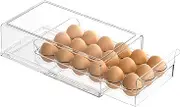 Egg Container for Refrigerator BPA Free Refrigerator Organizer Bins,Stackable Egg Holder for Refrigerator,18 Egg Tray,Clear