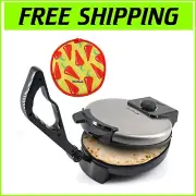 Automatic Non-Stick Roti Maker: 10-Inch Stainless Steel with Removable Handle