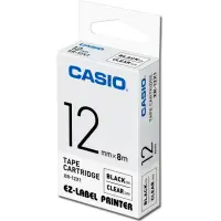 在飛比找momo購物網優惠-【CASIO 卡西歐】標籤機專用色帶-12mm透明底黑字(X