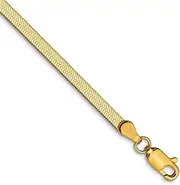[JewelryWeb] 10k Solid Yellow Gold 2.5mm Silky Herringbone Chain Bracelet Link-Bracelet for Women and Men