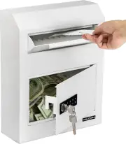 Volcora Key Drop Box with Lock, Drop Slot Depository Safe Box Digital Keypad,