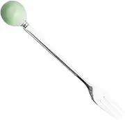 IMIKEYA 6pcs Light Green Ceramic Handle Dessert Fork Stainless Steel Ice Forks for Cake Coffee Ergonomic Design for Serving Stirring