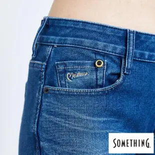 【SOMETHING】女裝 保溫直筒牛仔褲(拔洗藍)