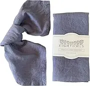 Linen Napkins –100% French Flax – Stonewashed Pure Linen Cloth Napkins - Size 45 cm x 45 cm – Set of 4 (Rustic Blue)