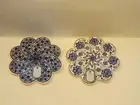 2 TURKISH Blue & White Ceramic Tile Art Hand Painted Trivet Cheese Board