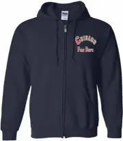 Chicago Fire Department Full Zip Hoodie Arch Left Chest Embroidery As Seen On TV