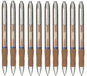 Sharpie S-Gel Pen Champagne Metal Barrel Medium Point 0.7mm Blue Ink 10 Pens New