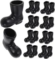 10 Pairs Mini Christmas Boots Santa Claus Shoes Statues Festive Miniature Decorative Ornaments for Projects and Holiday Displays