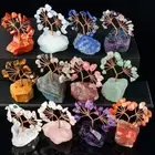Crystal Stone Base Crystal Money Tree Multicolor Feng Shui Trees