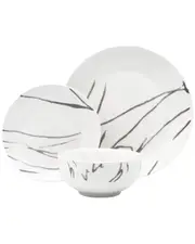 Godinger Rosa Black Porcelain 12pc Dinnerware Set