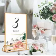 6 Pack Acrylic Wedding Table Numbers Holder Gold Frames Sign Holders 5X7 New