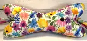 3 Sided Dog Bone Shaped Neck Pillow, Lower Back Support LG Watercolor Flowers