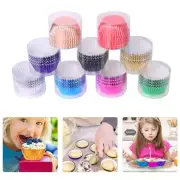 100pcs Metallic Foil Cupcake Muffin Baking Cases Muti-Colour Premium Quality NEW