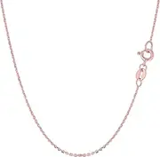 [Jewelry Affairs] 14k Rose Gold Cable Link Chain Necklace, 0.5mm, 20"