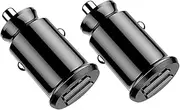 LIFKICH 2pcs Car Charger Portable Vehicle Power Supply with Dual USB Ports Lightweight Design for Quick Charging for Outdoor Use Scratch Resistant Safe