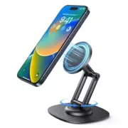 360°Rotating Magnetic Phone Stand for Desk, Adjustable Foldable Aluminum for