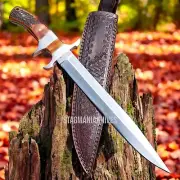 15'' Premium Handmade Loveless Style Big Bear Sub-Hilt Fighter Full Tang Knife