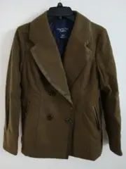 NWT Women American Eagle AE DOUBLE-BREASTED PEACOAT OLIVE M,XXL