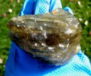 Libyan Desert Glass Meteorite Tektite impact specimen( 955 crt)Very Dark Gem A+
