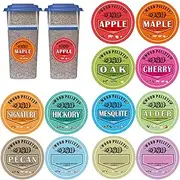 Smoker Grill Pellet Label Stickers - Waterproof Wood Pellets Labels, Pellet Storage Bin Label Set, Stickers for Outdoor Pellet Grill & Wood Pellet Smoker