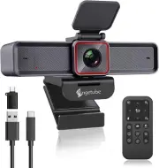 4K Webcam with AI Tracking,Remote Control 4K Web Camera/10X Digital Zoom 1080P