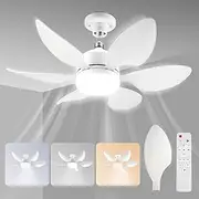 Socket Fan Light -20.5"/52cm Ceiling Fan with Light and Remote, E27 Plug in Fan Light Bulb for Bedroom, Kitchen, Living Room, Bathroom, Workshop-3 Color Temperatures, 3 Fan Speeds,2000 Lumens,40W