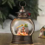 Christmas Nativity Snow Globe, 12" Musical Lighted Christmas Snow Globe Lante...