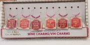 Chic & Sassy Set of 6 Wine Charms w/ Beads & Clever Phrases + BONUS