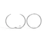Solid 9ct White Gold Mersham Jewels Hinged Sleeper 1mm Hoop Earrings 15mm
