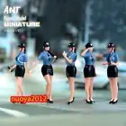 5pc 1/43 Female Police Girl Scene Miniatures Doll Figures For Cars Vehicle Model