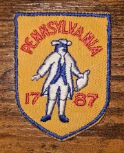 Vintage Voyager Pennsylvania Collectible Souvenir Travel 1787 Patch