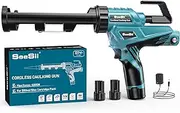 Electric Caulking Gun, 10oz Cordless Caulking Gun with 2X 2000mAh Battery, Stepless Speed, Anti-Drip, Led Light, 12V Battery Powered Caulk Gun for Filling, Sealing