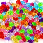 180-190pcs Premium Multicolored Fake Crushed Ice Rock Plastic Gems Jewels Acr...